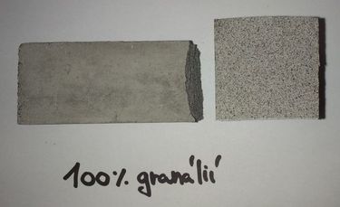 Obr. 3: Zkuebn tleso 40×40×160 mm se 100% nhradou plniva granliemi po zkouce pevnosti v tahu ohybem