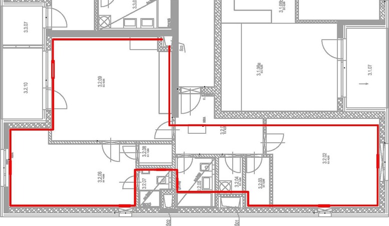 Obr. 4 Pipojen otopnch tles v jedn bytov jednotce na jednotrubkovou soustavu