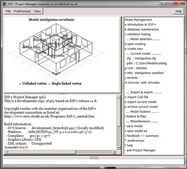 Obr. . 1 Model rodinnho domu (ESPr – Project manager window)