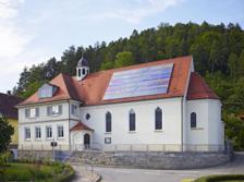 Fotovoltaika, kostel v Mühlen