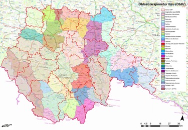 Obr. 1: Schma oblast KR (charakteristick krajinn prostory) na zem Jihoeskho kraje. (ke staen: http://www.kr-stredocesky.cz/web/zivotni-prostredi/priroda-studie)
