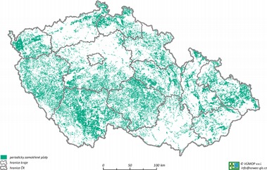 Obr. . 3 – Periodicky zamoken pdy v R. Zdroj: http://www.vumop.cz/sites/File/Katalog_Map/20130529_katalogMap_Hydrologicke_charakteristiky.pdf