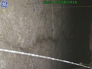 Obrázek 3.: Záběry pořízené endoskopem v místě endoskopické sondy E5