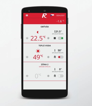 Mobilní aplikace IR Client pro snadné ovládání celého otopného systému pomocí inteligentního regulátoru Regulus IR 12.
