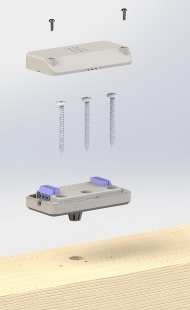 Obr. 6a – Nov kombinovan senzor pro men teploty, vzdun vlhkosti a hmotnostn vlhkosti materilu s drtovou komunikac RS485