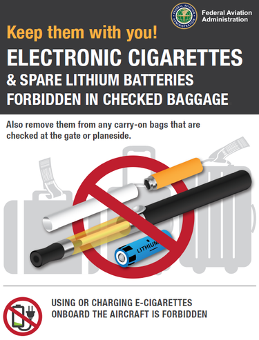 Obrázek č. 14: Varování Federální letecké správy USA ohledně nebezpečí ve spojení s lithiovými články (Zdroj: FAA)
