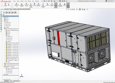 Obr.12: Nvrh jednotek DUOVENT® MODULAR v 3D modeli Solidworks