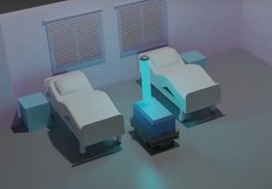 Autonomní robot s germicidní UV-C lampou