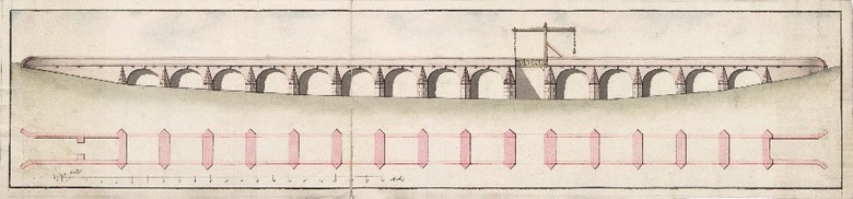 Obr. 6: Pvodn plny mostu, r. 1620 [Sttn okresn archiv Beclav]