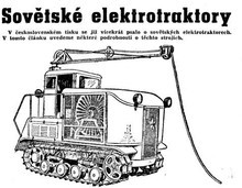 Kresba elektrického pásového traktoru