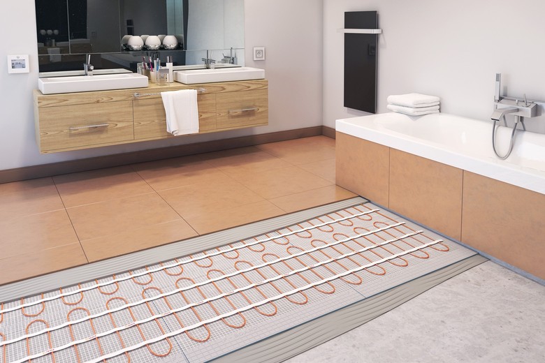 Obr. Elektrick podlahov vytpn je velmi asto aplikovno v koupelnch.