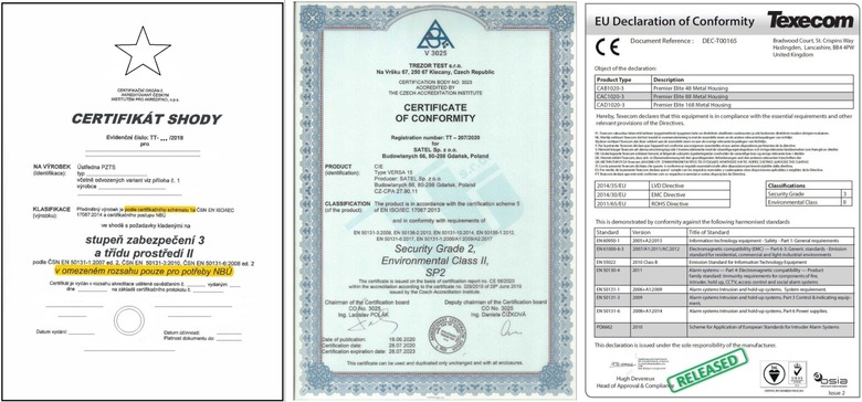 Obr. č. 2 – Podoby předkládaných certifikátů pro výše popsané příklady. Autor: Michal Randa, redakce