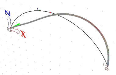 Obr. 3a Pklad vyboen oblouku v rovin a z roviny (H/L = 0,3)