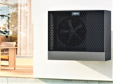 Obr. Hladinu akustického výkonu snižuje optimalizované řešení lamel, mezi kterými proudí vzduch. (Zdroj: Viessmann. Nová generace tepelných čerpadel Vitocal představená na ISH digital 2021)