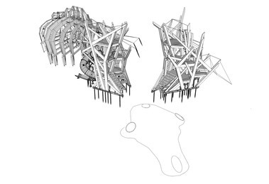 Kostra jelena – 3D konstrukční řešení – Herní krajina Pecka