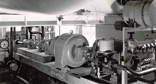 Obr. Pohled na st prvnho tepelnho erpadla obsahujc elektrick motor a kompresor instalovanho ve vcarsku pro vytpn radnice v Zurichu v roce 1938