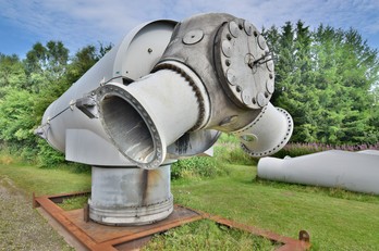 Díly jedné z prvních „offshore“ větrných elektráren se po demontáži na původní lokalitě u Vindeby staly exponátem Dánského muzea energetiky v Bjaerringbro. (Foto TZB-info)