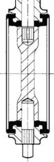 Obr.4b  Konstrukce vkldanho kovovho krouku s tvrd na navulkanizovanou pry a bn klapka