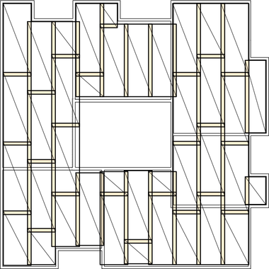 Obr. 1a Zvran siete Q257 (6×2,3 m) pouit v projekte. rafa reprezentuje prekryv.