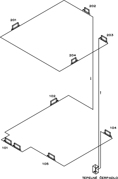 Obr. 4: Vertikln schma zapojen jednotrubkov soustavy