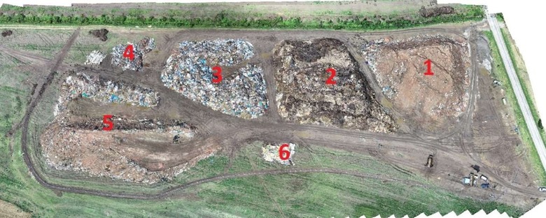 Obr. 1: Model deponie mezi obcemi Hruky a Moravsk Nov Ves