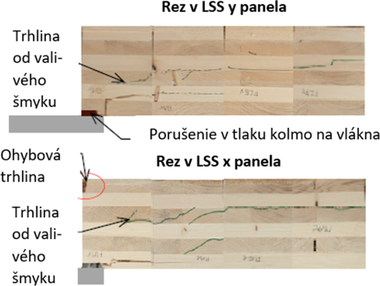 Obr. 3 – Prieny rez poruen panelom z Musterovho experimentu [2]