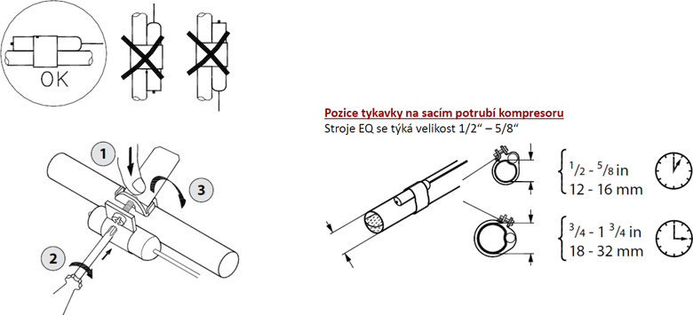 Obr. 3: Umstn tykavky na sn kompresoru, podklady Danfoss