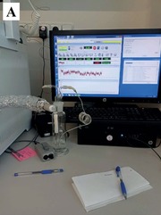 Obr. 5A. Pokus o identifikaci ltek zpsobujcch pach metodou plynov chromatografie ve spojen s olfaktometrickou detekc (GC-O), systm na stavu konzervace potravin VCHT v Praze