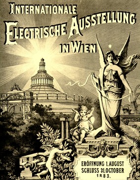 Plakt Mezinrodn elektrotechnick vstavy ve Vdni r. 1883