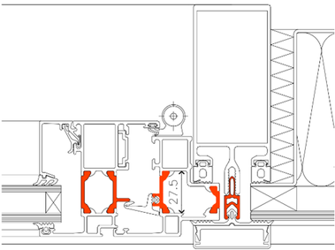 Systm z konce 90. let Uf = 2,1 W/m2K; Ug = 1,8 W/m2K