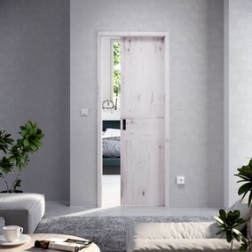 Dveře SAPELI TENGA, posuvné do pouzdra, dýha dub trámový, olej Nordic White, mušle Minimal II