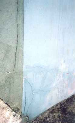 Obr. 7. Pokleslý roh nižšího objektu v okolí jasanu