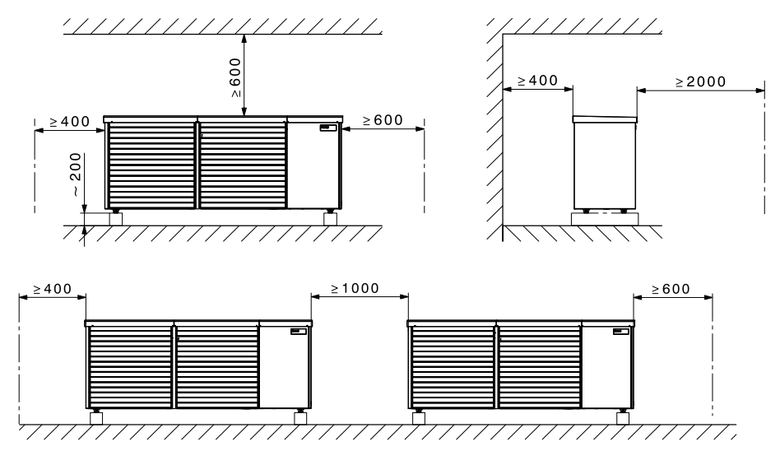 Odstupov vzdlenosti venkovn jednotky Belaria® pro (40,50)