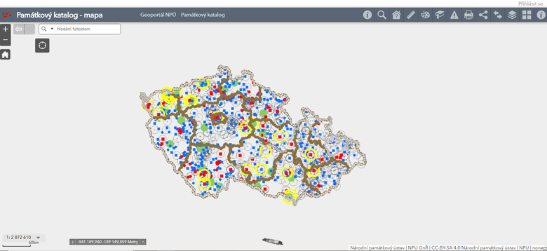 Obr. 4 Ukázka zobrazení online památkového katalogu NPÚ