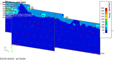 Obr.&nbsp;4c – Plochy zvislej v�stu�e fragmentu OM1 reprezentuj�ce rozhoduj�ci vplyv rozdielu tepl�t – ohriatia l�ca m�ru (zdroj audit OM1 – Ing.&nbsp;Martin Seyfert, 05.2021)