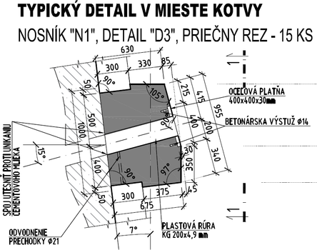 Obr.&nbsp;13a – Nosn�ky s&nbsp;10-lanov�mi kotvami v&nbsp;reze