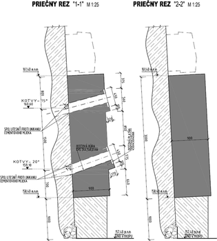 Obr.&nbsp;13b – Nosn�ky s&nbsp;19-lanov�mi kotvami v&nbsp;reze