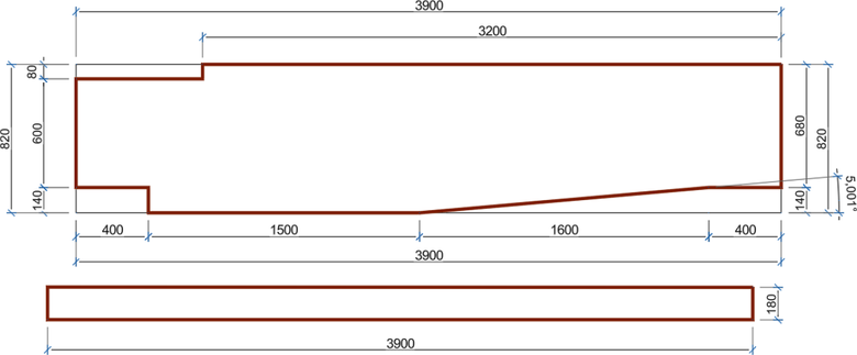 Obr.&nbsp;2.1 Geometrie řešeného nosníku