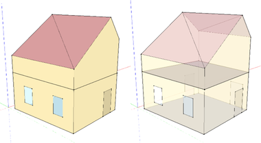 Obr. 4 3D model analyzovanej miestnosti pod povalovým priestorom