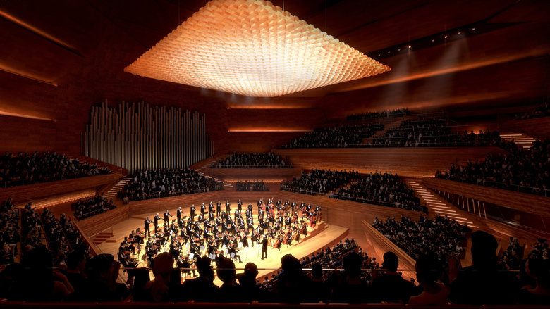 Vltavská filharmonie v Praze, hlavní koncertní sál, Bjarke Ingels Group (BIG)