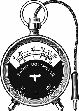 Obr. č.&nbsp;9: Voltmetr systém Depréz ďArsonval