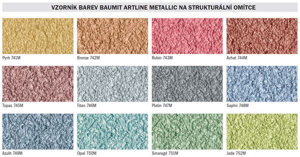 Baumit ArtLine Metallic Vysoce odoln jednoslokov ntr na disperzn bzi s metalickm efektem