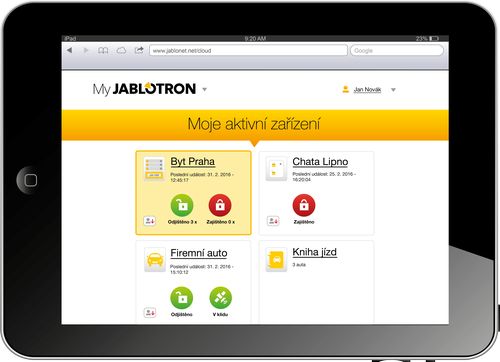 ovldat kdykoli a kdekoli prostednictvm webov a mobiln aplikace MyJABLOTRON
