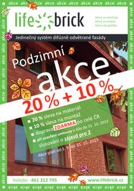 Podzimn akce LIFEBRICK 20% + 10% systm difzn odvtran fasdy