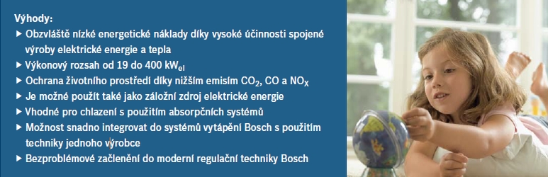 Kogeneran jednotky Bosch s vkony od 19 do 400 kW<sub>el</sub>
