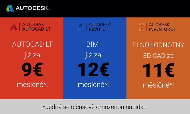 autodesk sleva AutoCAD LT, Inventor LT a Revit LT