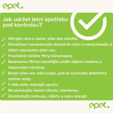 Češi letos tráví léto doma. Účet za energie je může překvapit
